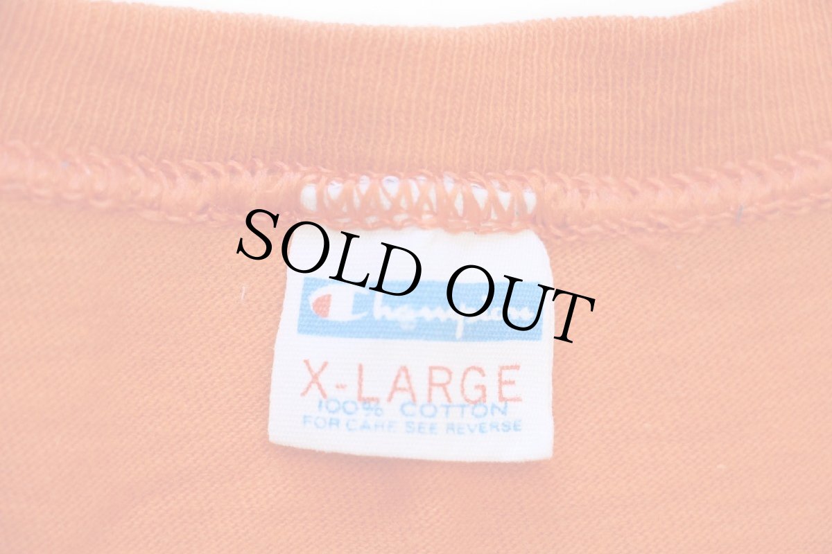 画像5: 70s USA製 Championチャンピオン Austin UT コットンTシャツ オレンジ XL (5)