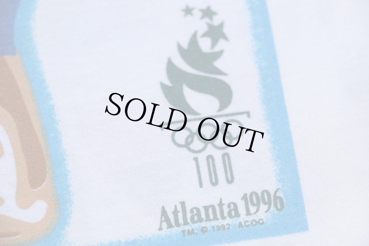 画像6: 90s Championチャンピオン Atlanta 1996 Olympicオリンピック 万国旗 両面プリント コットンTシャツ 白 M (6)