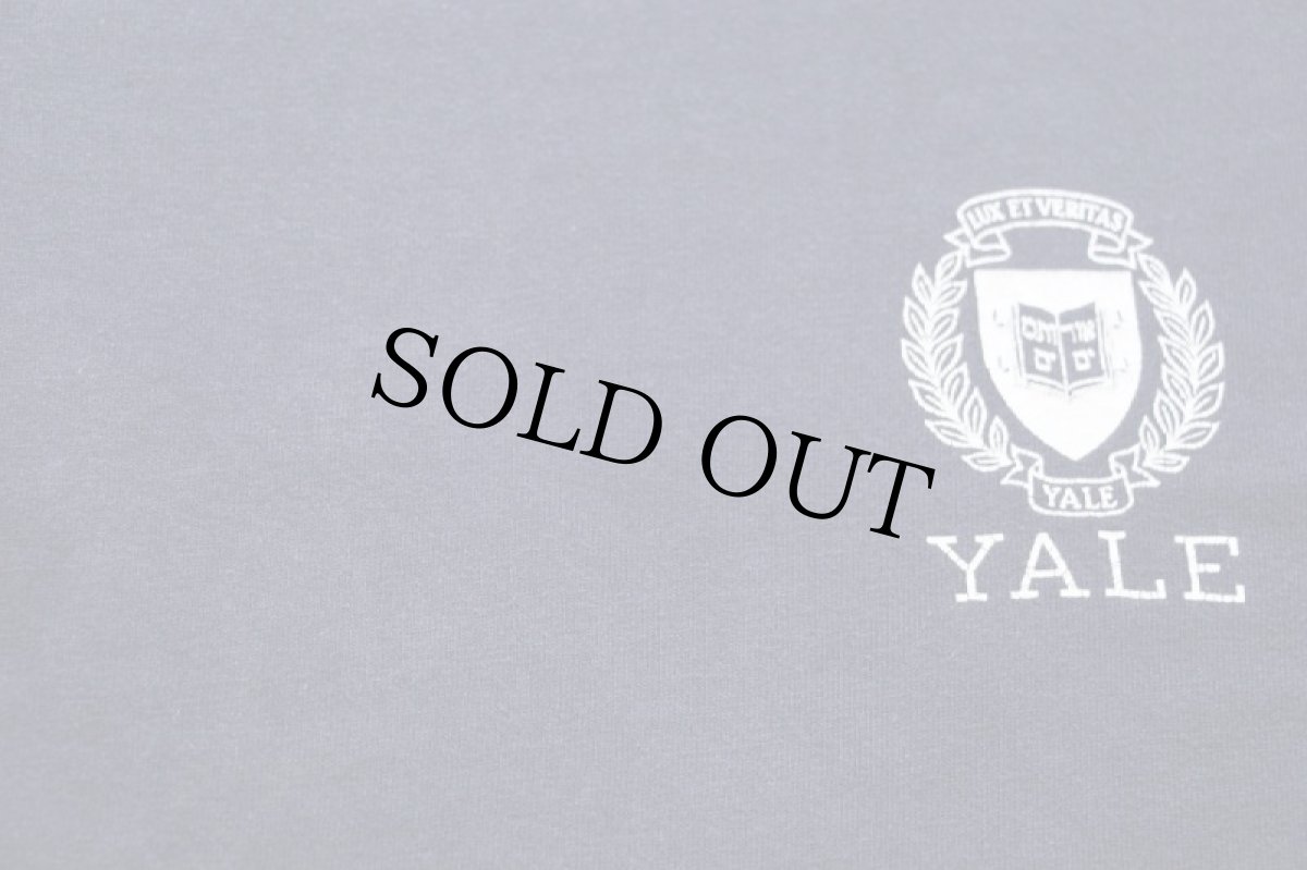 画像5: 80s USA製 Championチャンピオン YALE ひび割れプリント コットンTシャツ 紺 L (5)