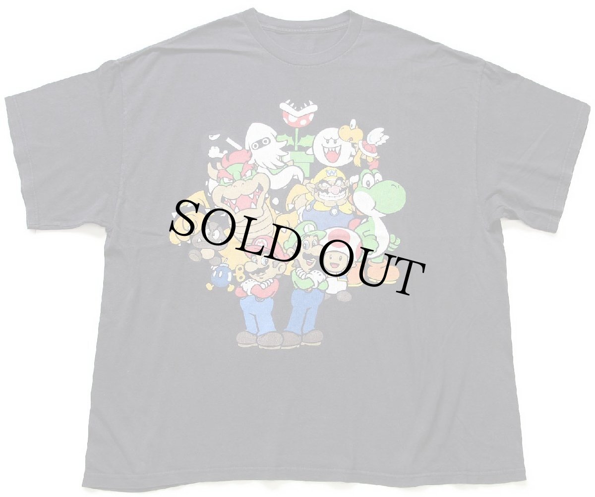 画像2: SUPER MARIO スーパーマリオ ルイージ クッパ ヨッシー ピノキオ クリボー ワリオ キャラクター コットンTシャツ 黒 2XL★特大 (2)