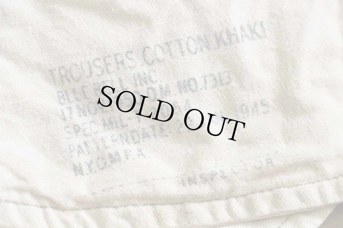 画像6: 50s 米軍 U.S.ARMY M-45 コットンツイル チノパン カーキ w34 L33★BLUE BELL (6)