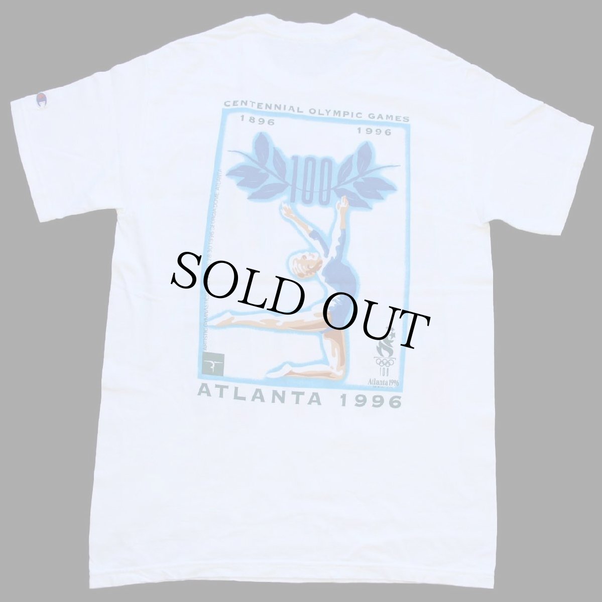 画像3: 90s Championチャンピオン Atlanta 1996 Olympicオリンピック 万国旗 両面プリント コットンTシャツ 白 M (3)