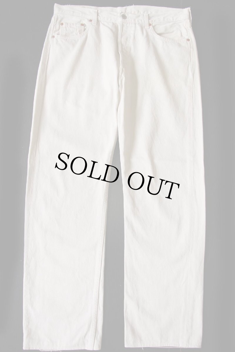 画像2: 90s フランス製 Levi'sリーバイス 501 後染め カラーデニムパンツ ベージュ w36★ユーロ (2)