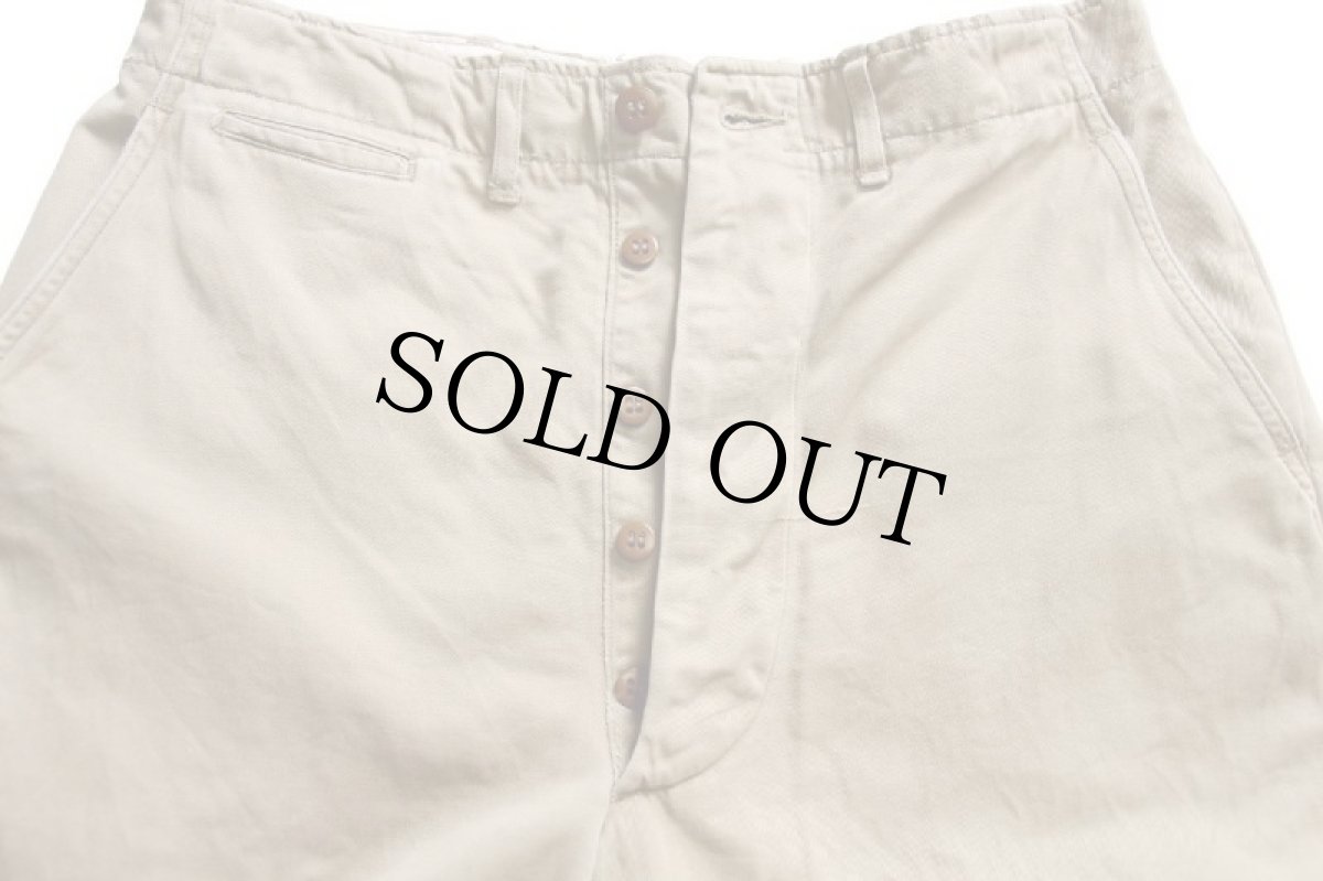 画像4: 50s 米軍 U.S.ARMY M-45 コットンツイル チノパン カーキ w34 L33★BLUE BELL (4)