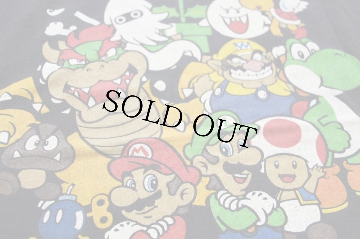 画像4: SUPER MARIO スーパーマリオ ルイージ クッパ ヨッシー ピノキオ クリボー ワリオ キャラクター コットンTシャツ 黒 2XL★特大 (4)