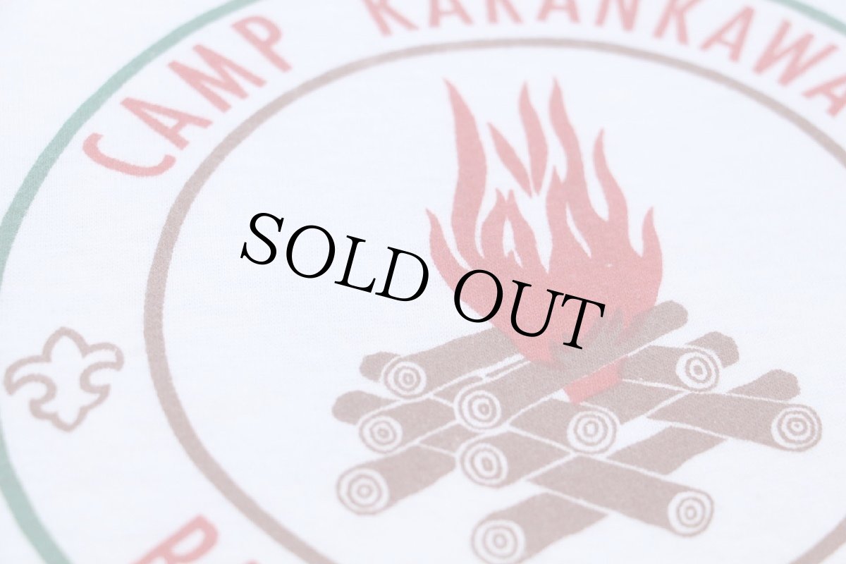 画像4: 60s BSA ボーイスカウト CAMP KARANKAWA BAY AREA COUNCIL 染み込みプリント コットンTシャツ 白 L (4)