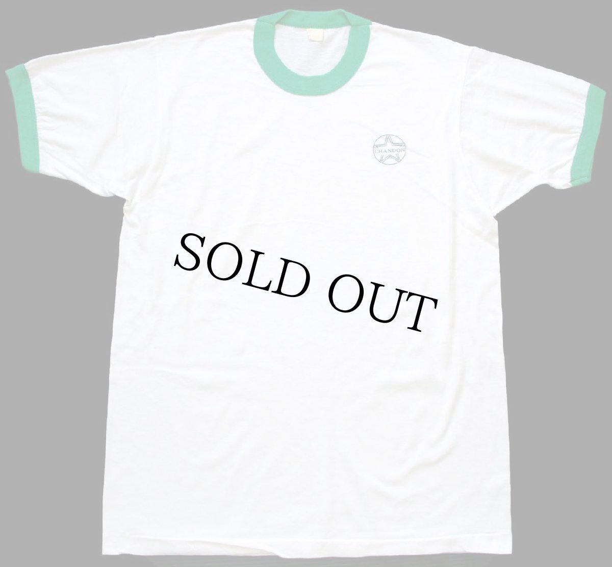 画像2: 80s CHANDON リンガーTシャツ 白×緑 (2)