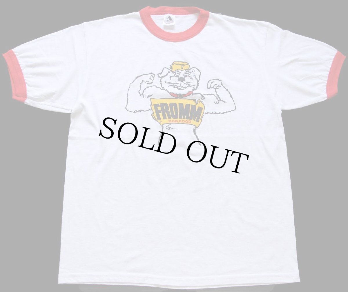 画像2: 00s FROMM DOG FOOD ドッグ リンガーTシャツ 白×赤 L (2)
