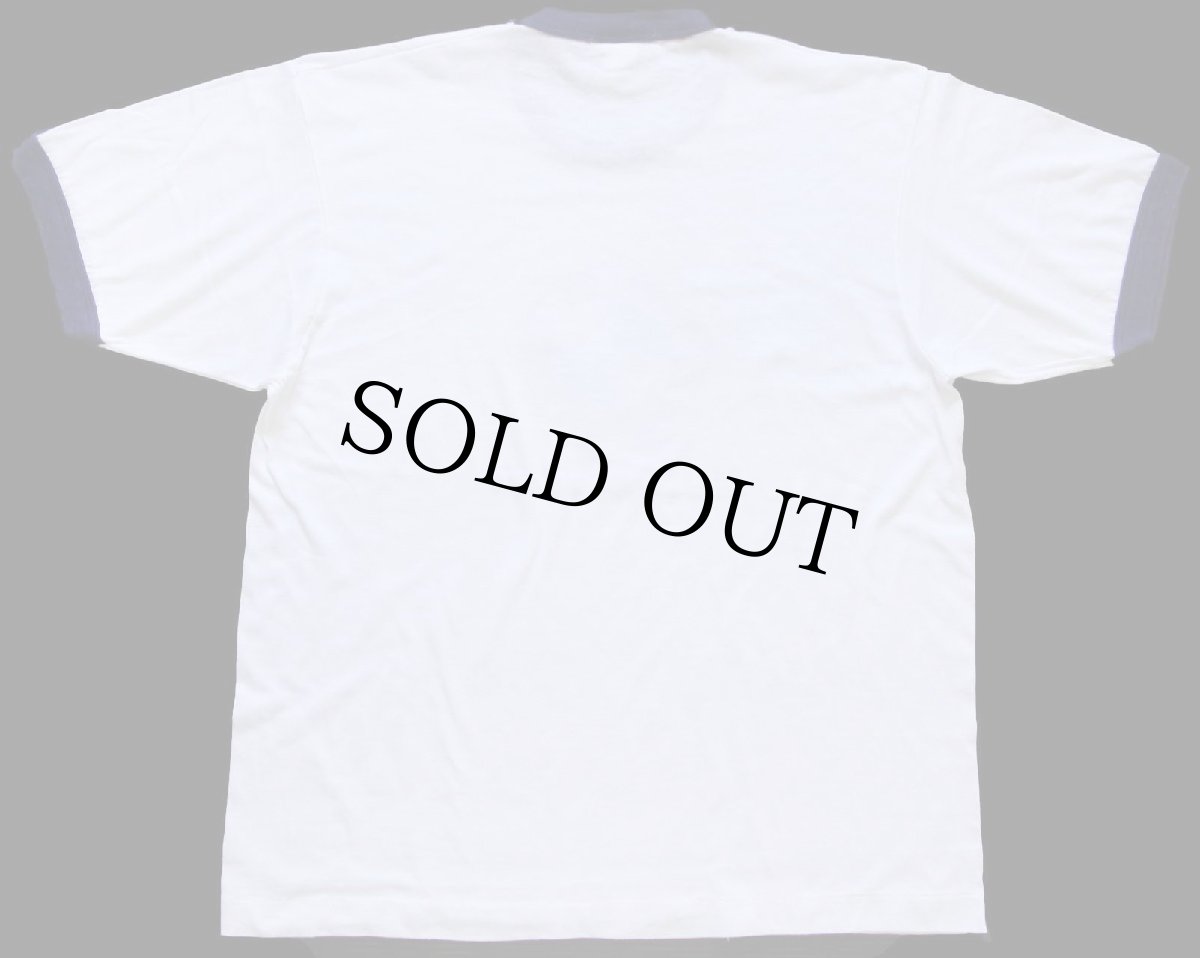 画像3: 80s BMW MOTORCYCLES ビッグロゴ リンガーTシャツ 白×紺 (3)