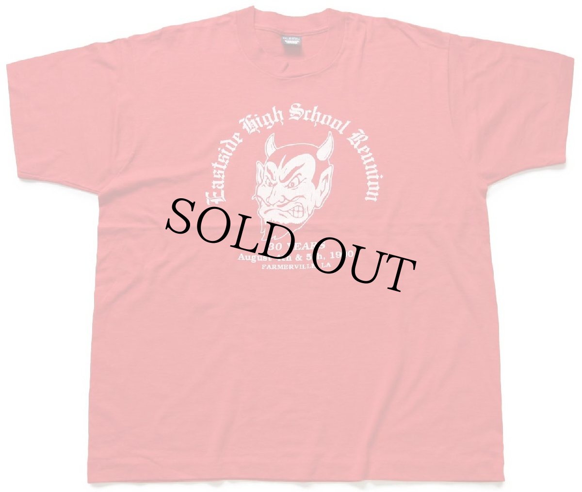 画像2: 90s USA製 Eastside High School Reunion デビル 両面ひび割れプリント Tシャツ 赤 XXL★特大 (2)