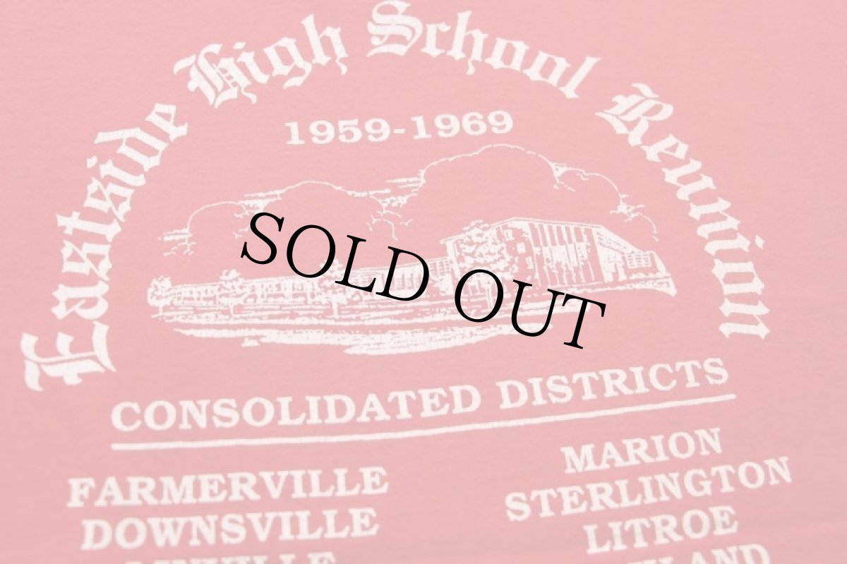 画像4: 90s USA製 Eastside High School Reunion デビル 両面ひび割れプリント Tシャツ 赤 XXL★特大 (4)