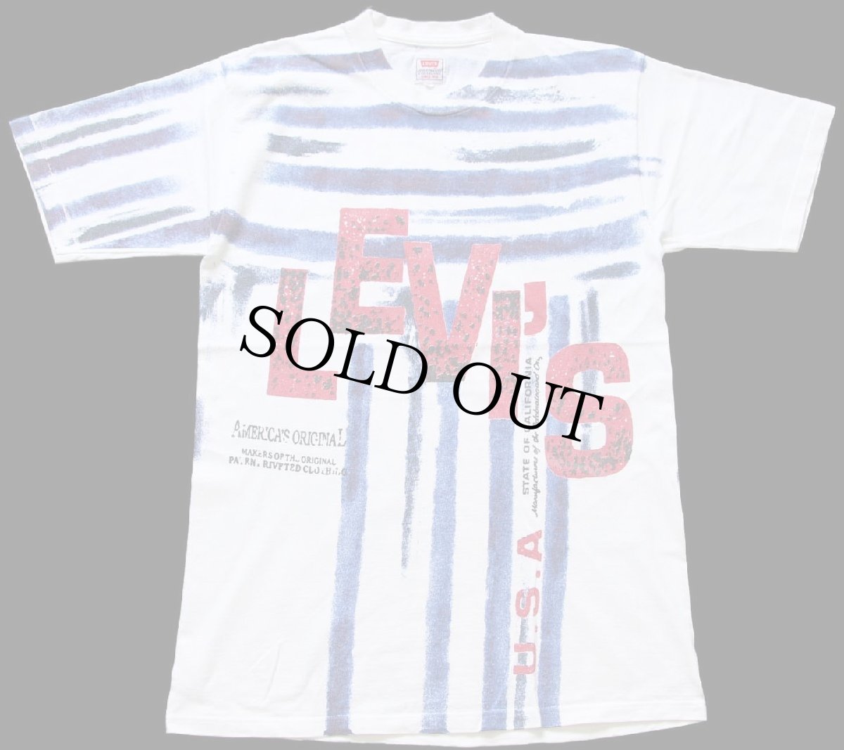 画像2: 90s イタリア製 Levi'sリーバイス オールオーバープリント コットンTシャツ 白★ユーロ (2)