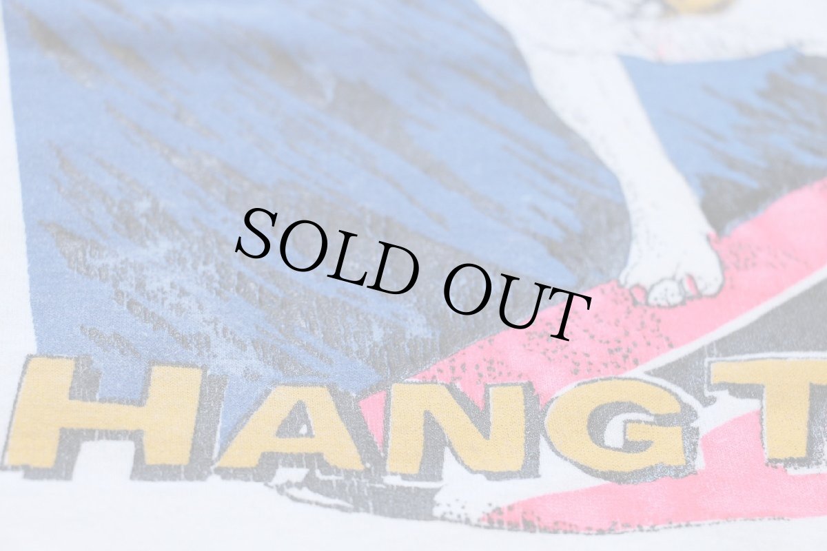 画像5: 80s USA製 adidasアディダス SPUDS MACKENZIE HANG TWENTY サーフ Tシャツ 白 XL★BUD LIGHTバドライト (5)