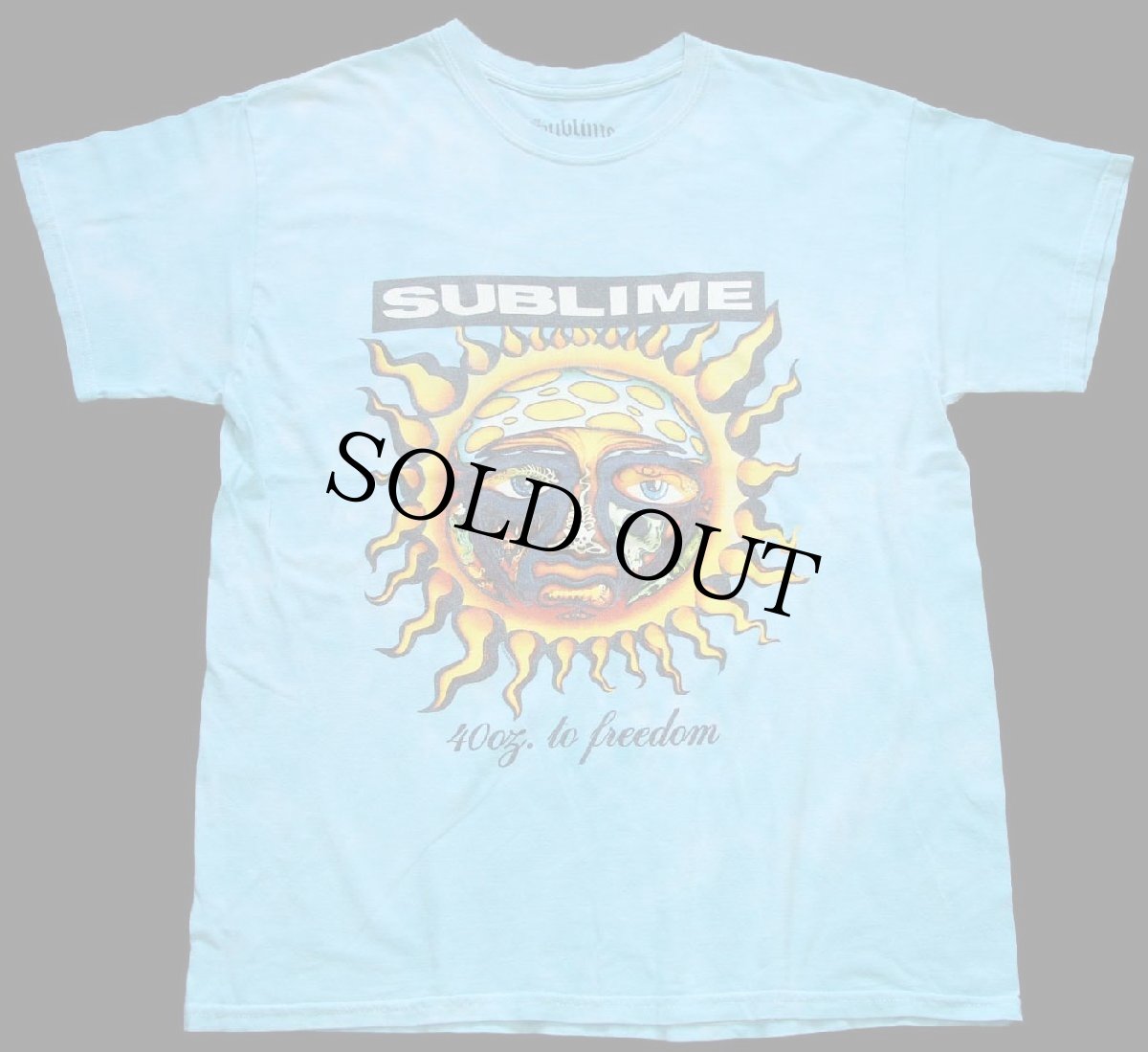 画像2: SUBLIME 40oz. To Freedom ムラ染め コットン バンドTシャツ 水色 L (2)