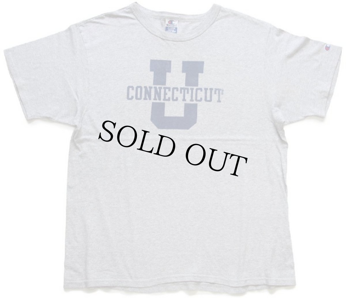 画像2: 90s Championチャンピオン CONNECTICUT U Tシャツ 杢グレー XL (2)