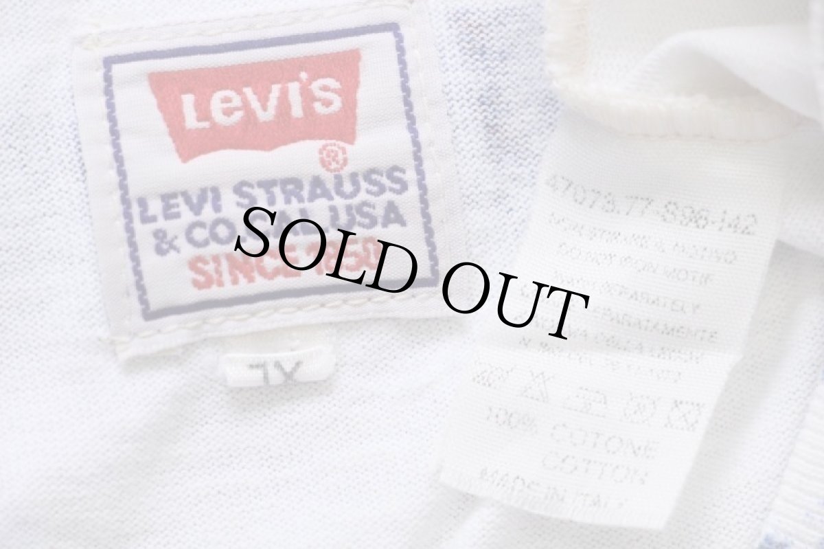 画像4: 90s イタリア製 Levi'sリーバイス オールオーバープリント コットンTシャツ 白 XL★ユーロ (4)
