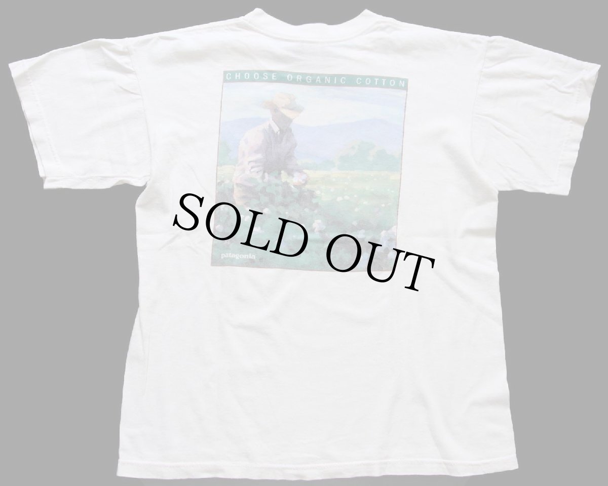画像1: 90s USA製 patagoniaパタゴニア CHOOSE ORGANIC COTTON アート オーガニックコットンTシャツ 生成り S (1)