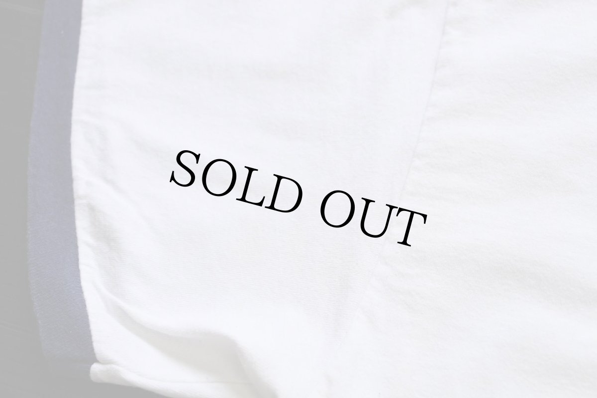 画像7: 00s YALE コットン リンガーTシャツ 白×紺 XL (7)