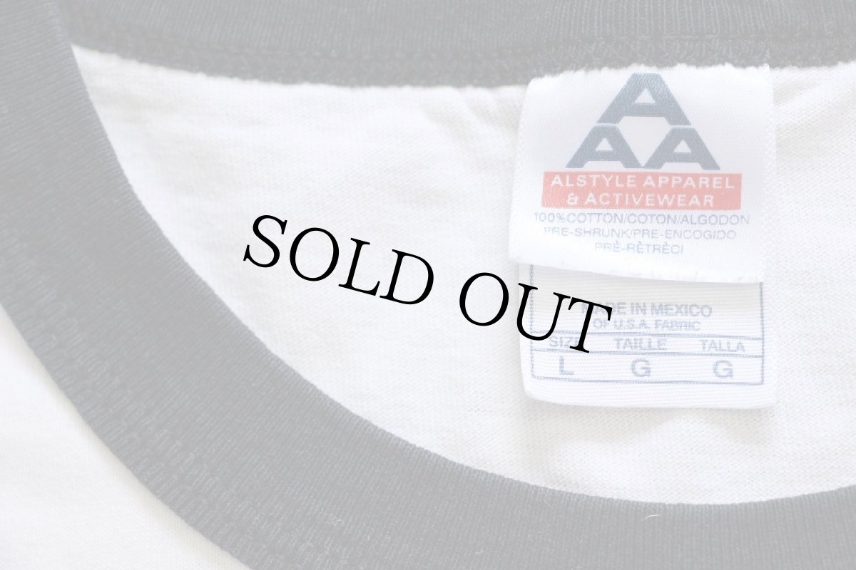 画像4: 00s LED ZEPPELIN レッドツェッペリン コットン バンド リンガーTシャツ 白×黒 L (4)