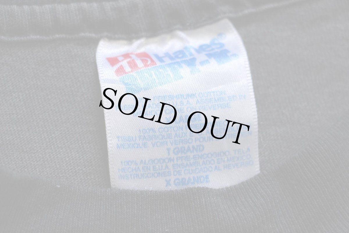 画像4: 90s Hanes MALI アフリカ アート 両面プリント ツートン コットンTシャツ 黒 フェード XL (4)