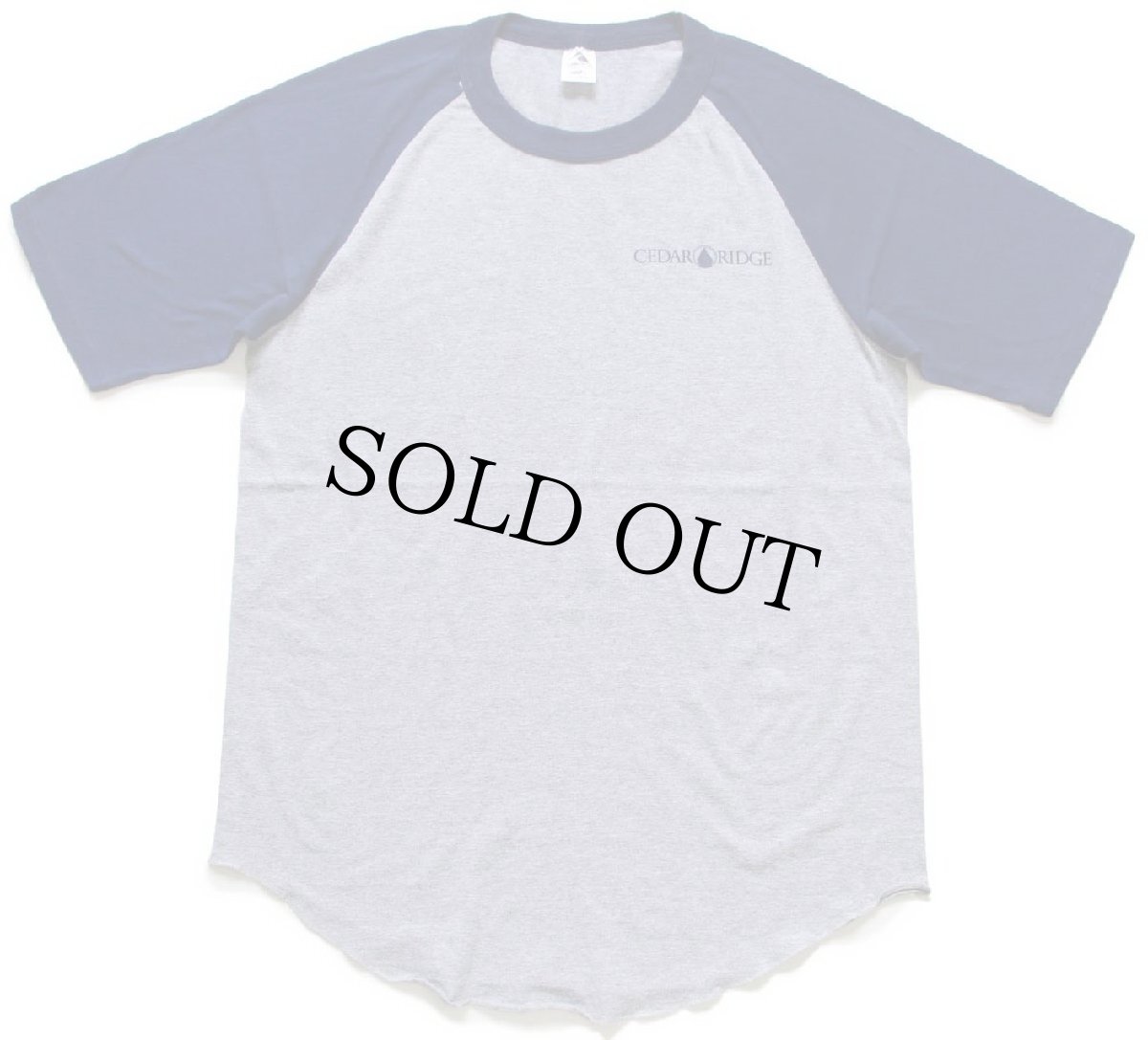 画像2: 00s CEDAR RIDGE STAFF ラグランTシャツ 杢グレー×紺 L (2)
