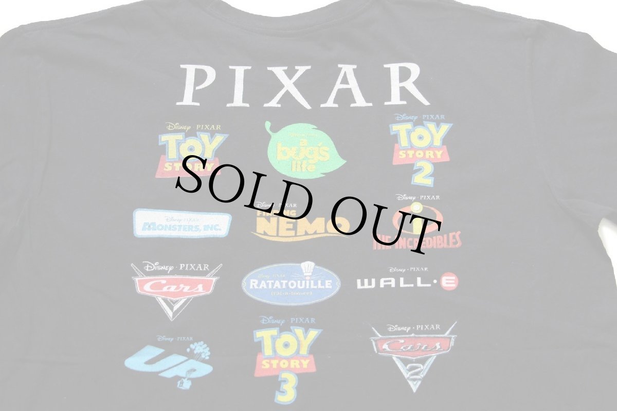 画像4: DISNEYディズニー PIXAR TOY STORYトイストーリー MONSTERS,INC.モンスターズインク Carsカーズ ムービー ロゴ コットンTシャツ 黒 L (4)