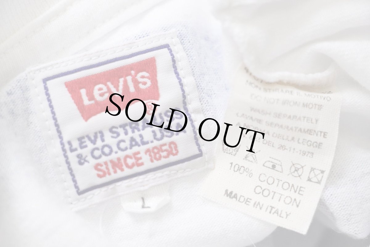 画像4: 90s イタリア製 Levi'sリーバイス オールオーバープリント コットンTシャツ 白★ユーロ (4)
