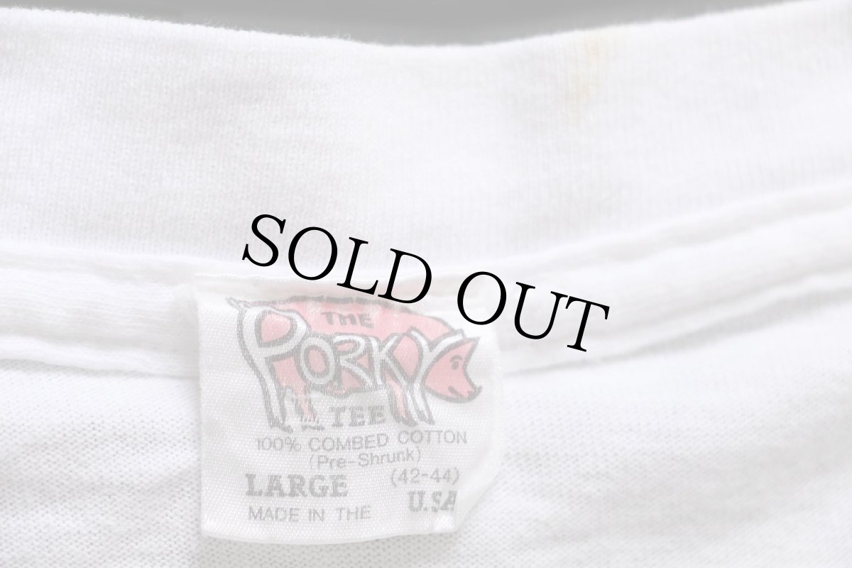 画像5: 80s USA製 JIMMY'Z E-Z in E-Z out ジミーズ ウッディーワゴン 両面プリント コットンTシャツ 白 (5)