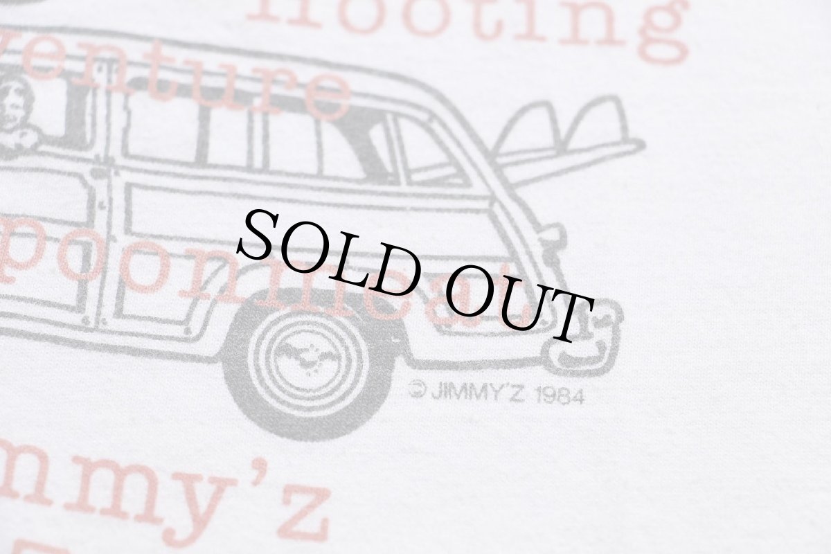 画像4: 80s USA製 JIMMY'Z E-Z in E-Z out ジミーズ ウッディーワゴン 両面プリント コットンTシャツ 白 (4)