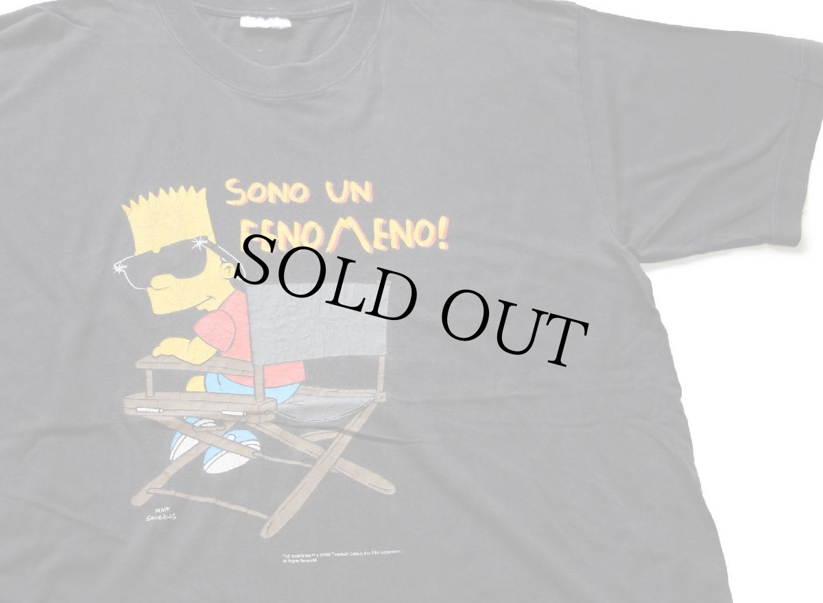 画像1: 90s The Simpsons シンプソンズ SONO UN FENO MENO! バート ディレクター コットンTシャツ 黒 (1)