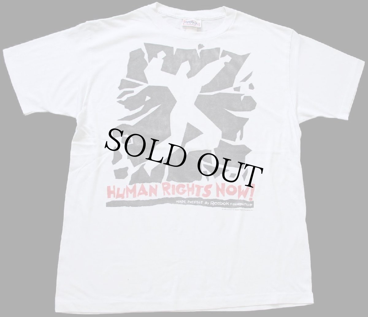 画像2: 80s USA製 Reebokリーボック HUMAN RIGHTS NOW! WORLD TOUR 1988 世界人権宣言 アート 両面プリント Tシャツ ライトグレー (2)
