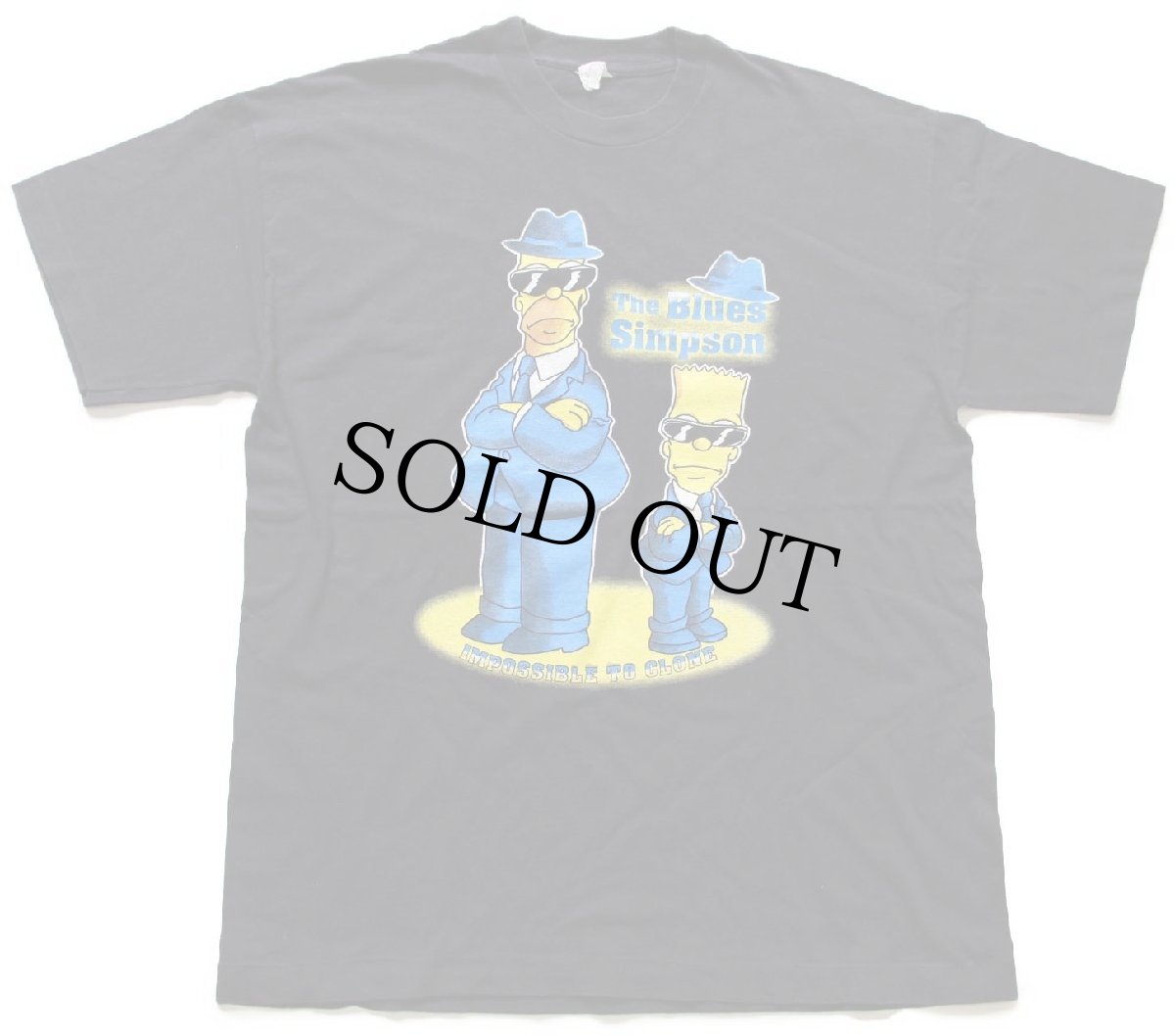 画像2: 90s The Blues Simpsons シンプソンズ バート ホーマー コットンTシャツ 黒 (2)