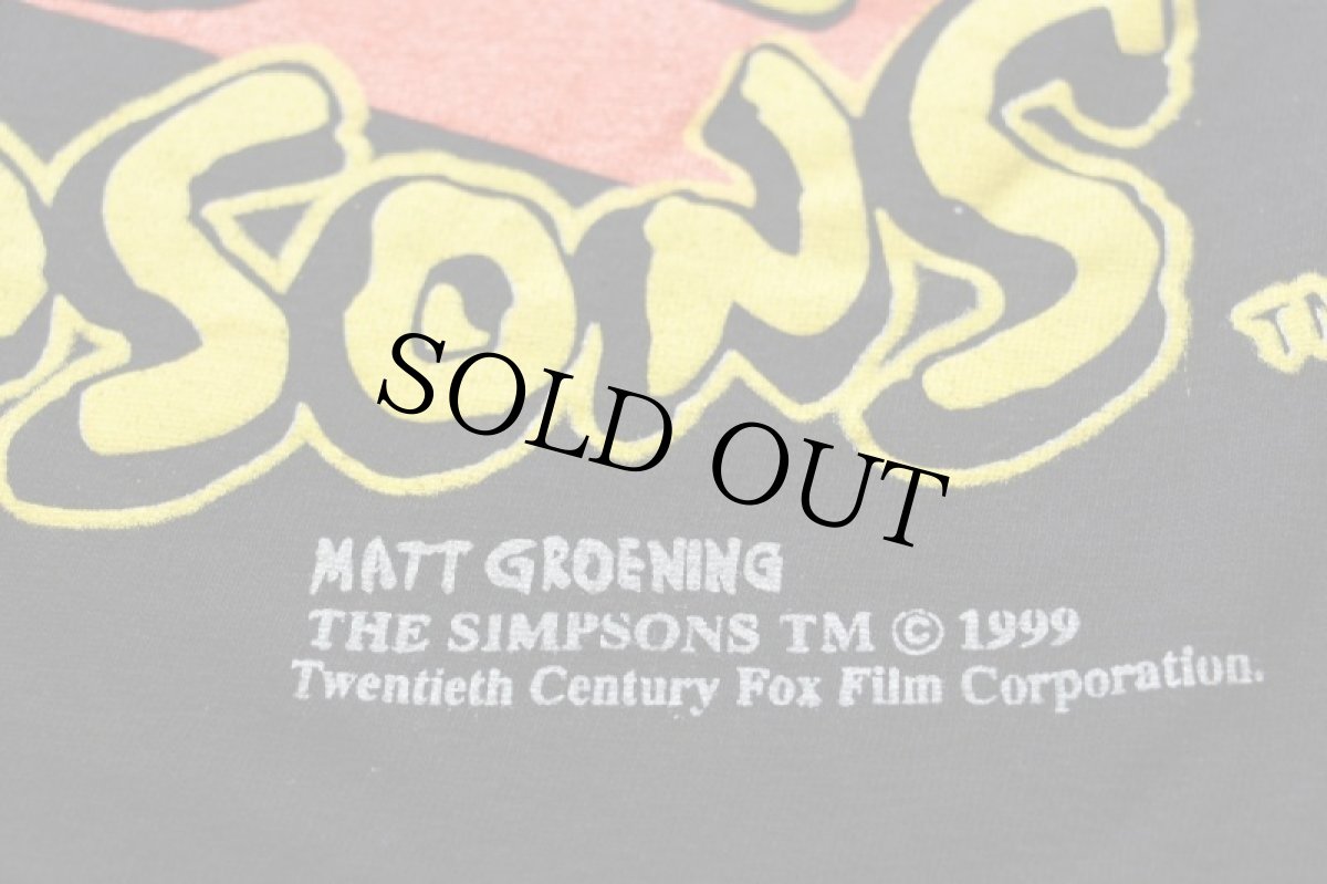 画像6: 90s The Simpsons シンプソンズ ホーマー マージ リサ コットンTシャツ 黒 XL★A (6)