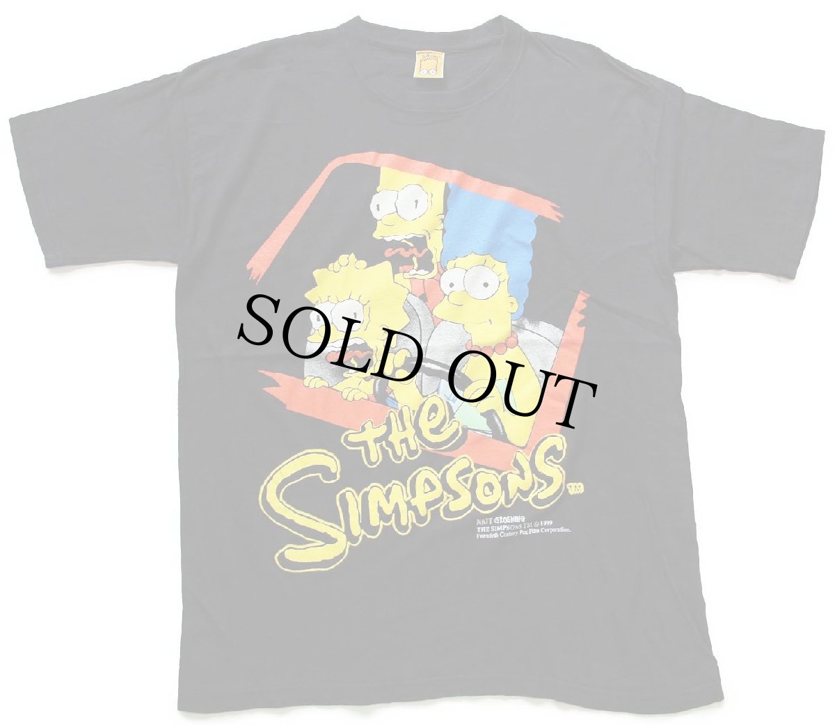 画像2: 90s The Simpsons シンプソンズ ホーマー マージ リサ コットンTシャツ 黒★B (2)