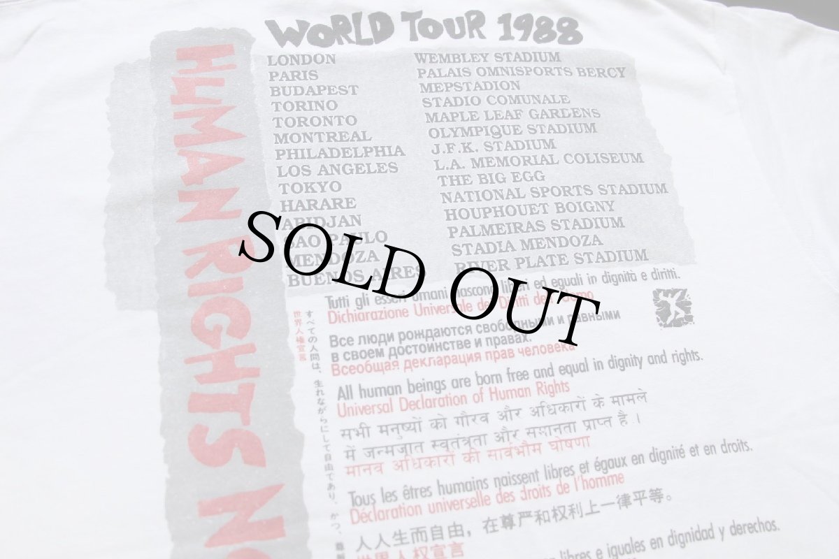 画像4: 80s USA製 Reebokリーボック HUMAN RIGHTS NOW! WORLD TOUR 1988 世界人権宣言 アート 両面プリント Tシャツ ライトグレー (4)