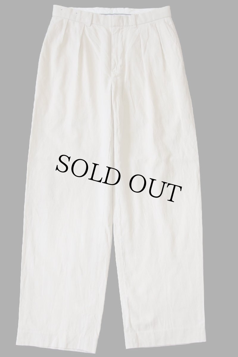 画像2: 00s POLO GOLF ラルフローレン ツータック スラックス コットン×シルク×リネンパンツ アイボリー 30R (2)