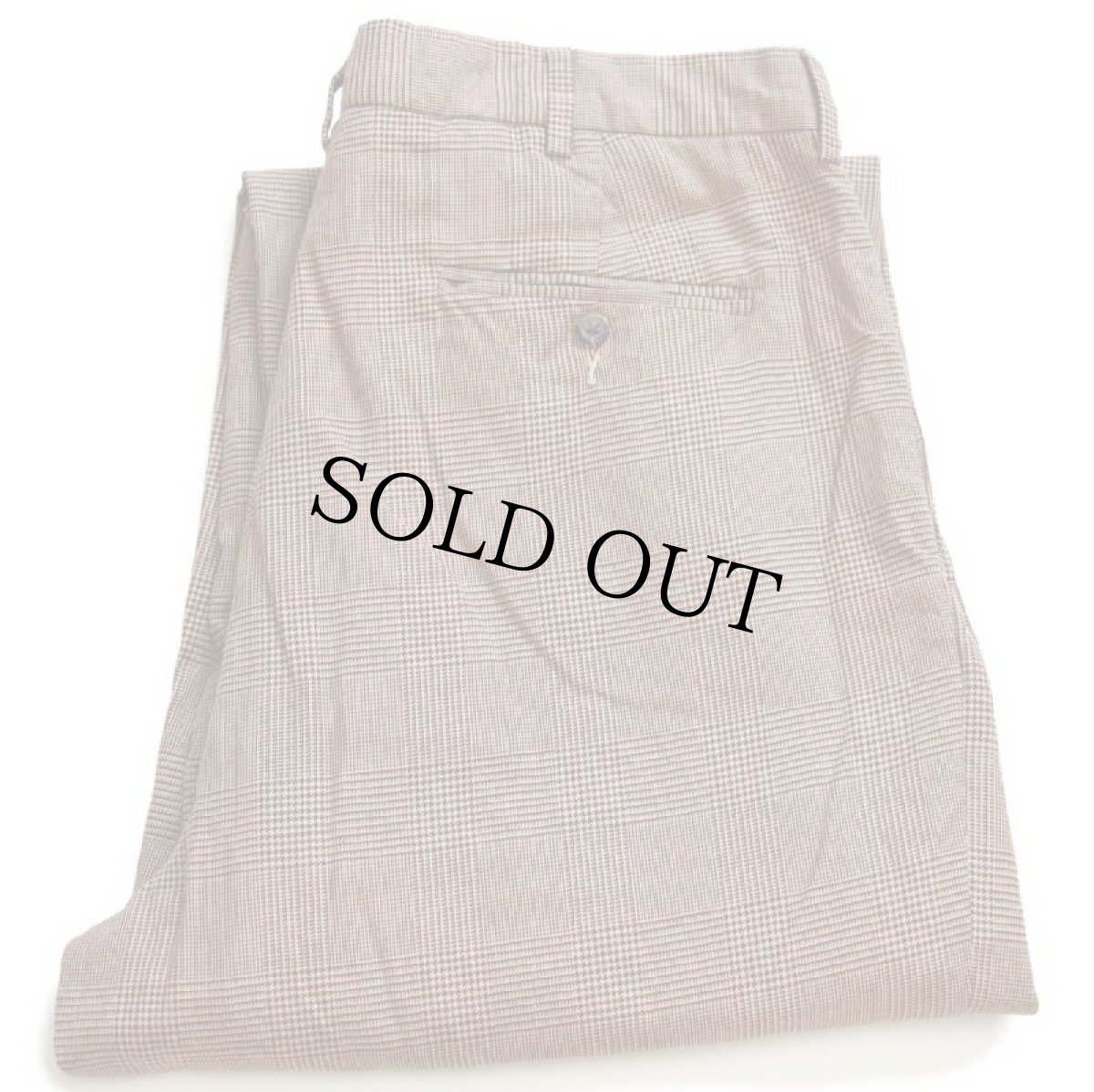 画像1: 00s ポロ ラルフローレン グレンチェック ツータック スラックス コットンパンツ W36 L34 (1)