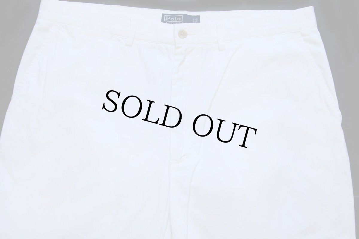 画像4: 90s ポロ ラルフローレン コットン チノパン 白 w35 L30★289 (4)