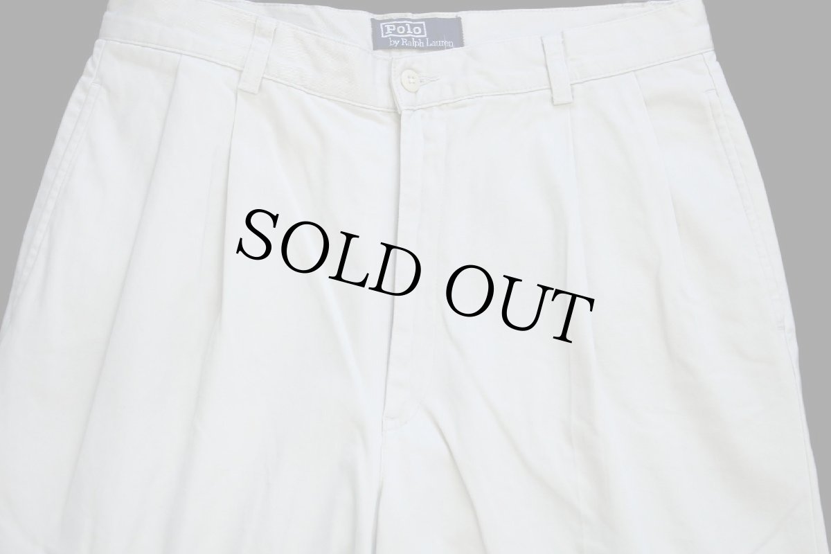 画像4: 90s ポロ ラルフローレン HAMMOND PANT ツータック コットン チノパン ベージュ w32 L32★286 (4)