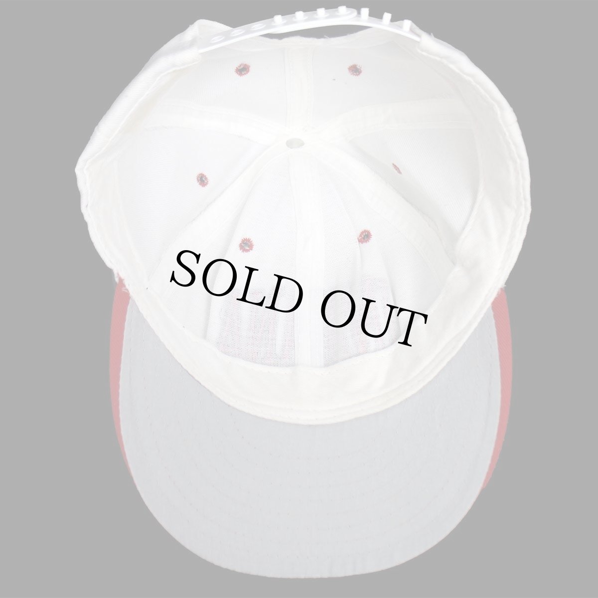 画像7: 80s USA製 INDIANA 刺繍 ツートン 切り替え キャップ 白×赤 (7)