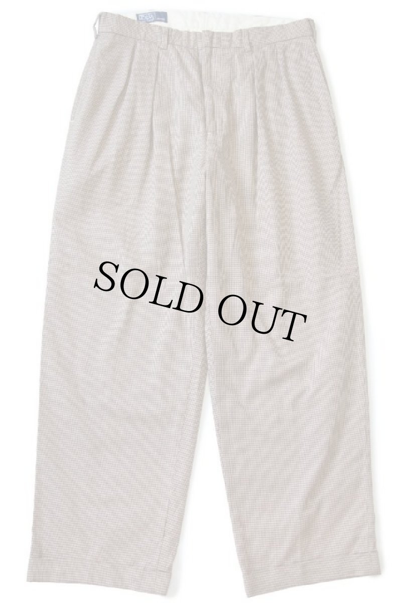 画像2: 90s ポロ ラルフローレン 千鳥格子 ツータック スラックス コットンパンツ w34 L30 (2)