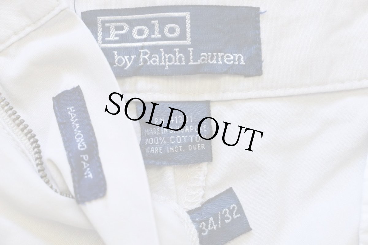 画像6: 90s ポロ ラルフローレン HAMMOND PANT ツータック コットン チノパン ベージュ W34 (6)