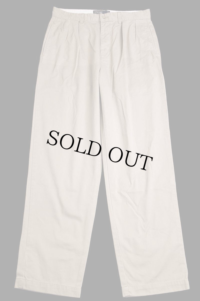 画像2: 90s ポロ ラルフローレン ANDREW PANT ツータック コットン チノパン ベージュ w33 L32★301 (2)