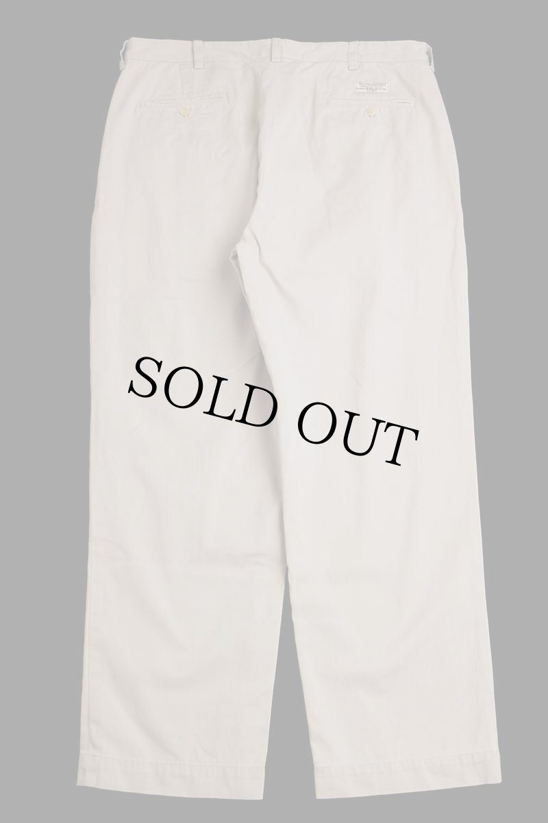 画像3: 90s ポロ ラルフローレン ANDREW PANT ツータック コットン チノパン ベージュ w33 L32★301 (3)