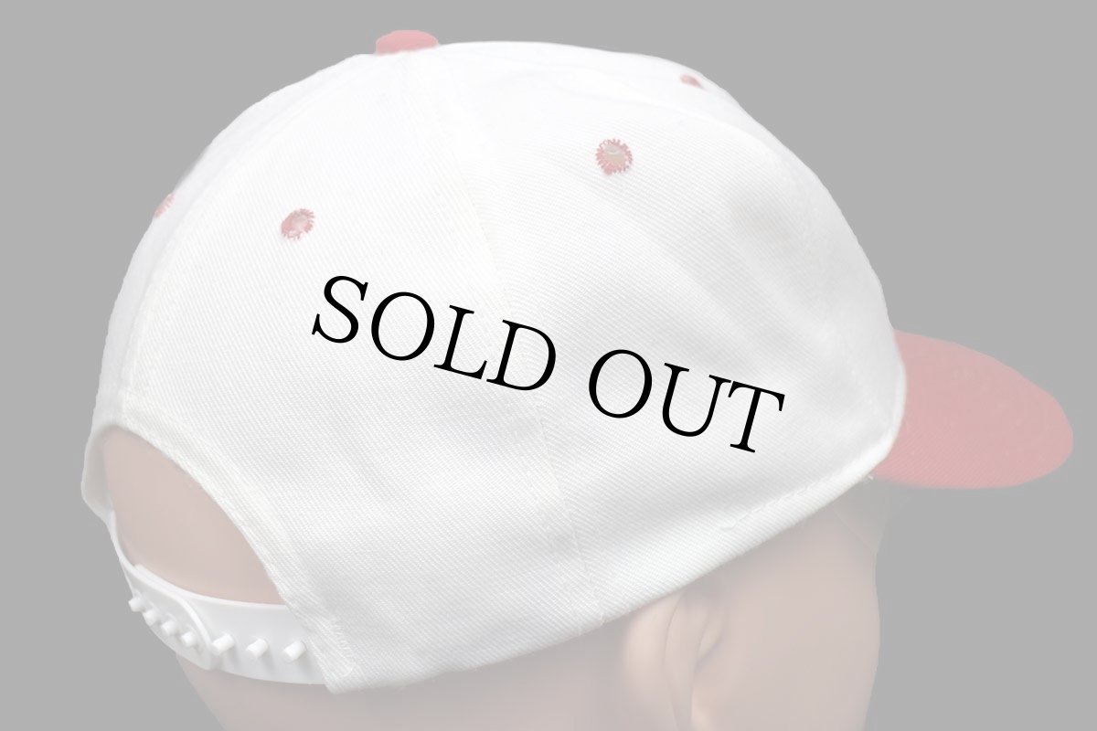 画像2: 80s USA製 INDIANA 刺繍 ツートン 切り替え キャップ 白×赤 (2)