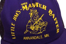 画像5: 80s USA製 LITTLE JIM'S-MASTER BAITER 発泡プリント メッシュキャップ 紫 (5)