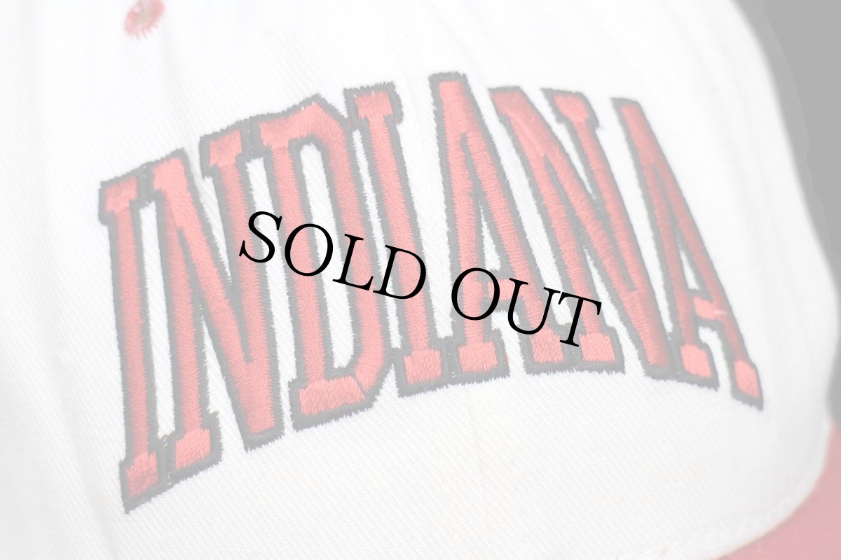 画像5: 80s USA製 INDIANA 刺繍 ツートン 切り替え キャップ 白×赤 (5)