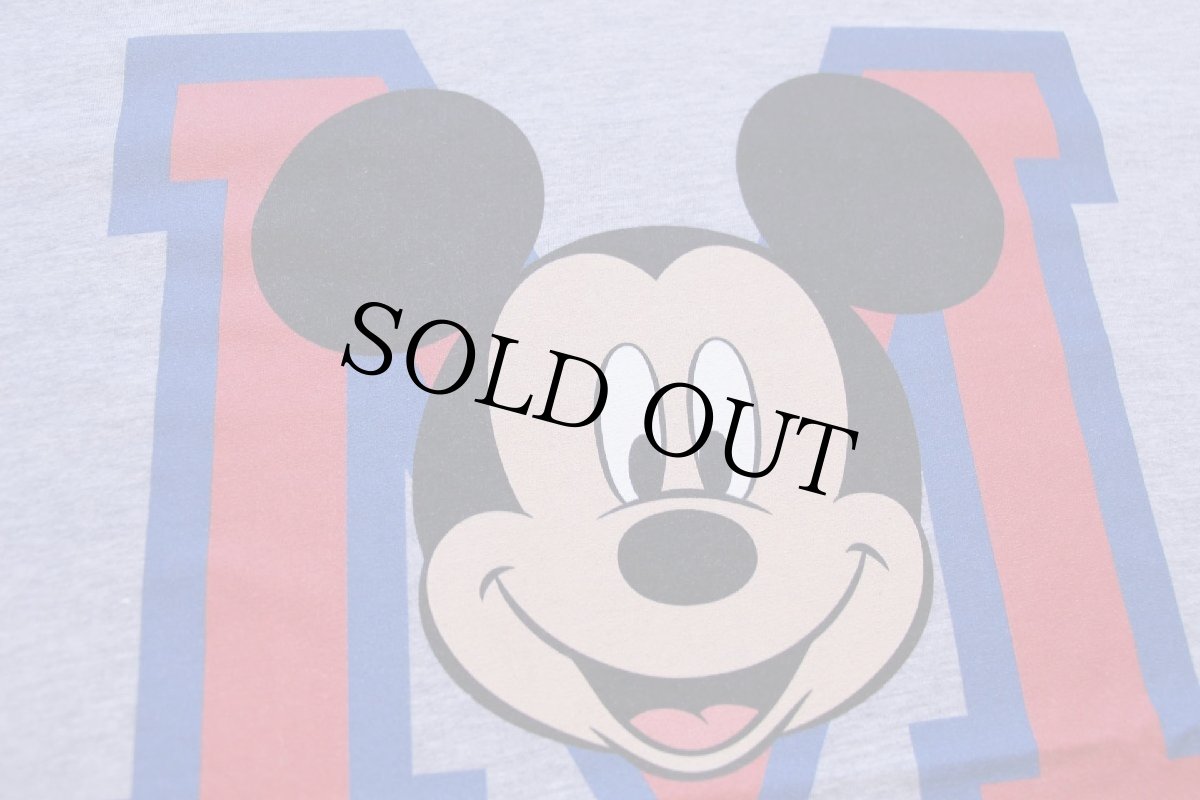 画像4: 00s モロッコ製 Disneyディズニー ミッキー マウス M コットンTシャツ 杢グレー L (4)