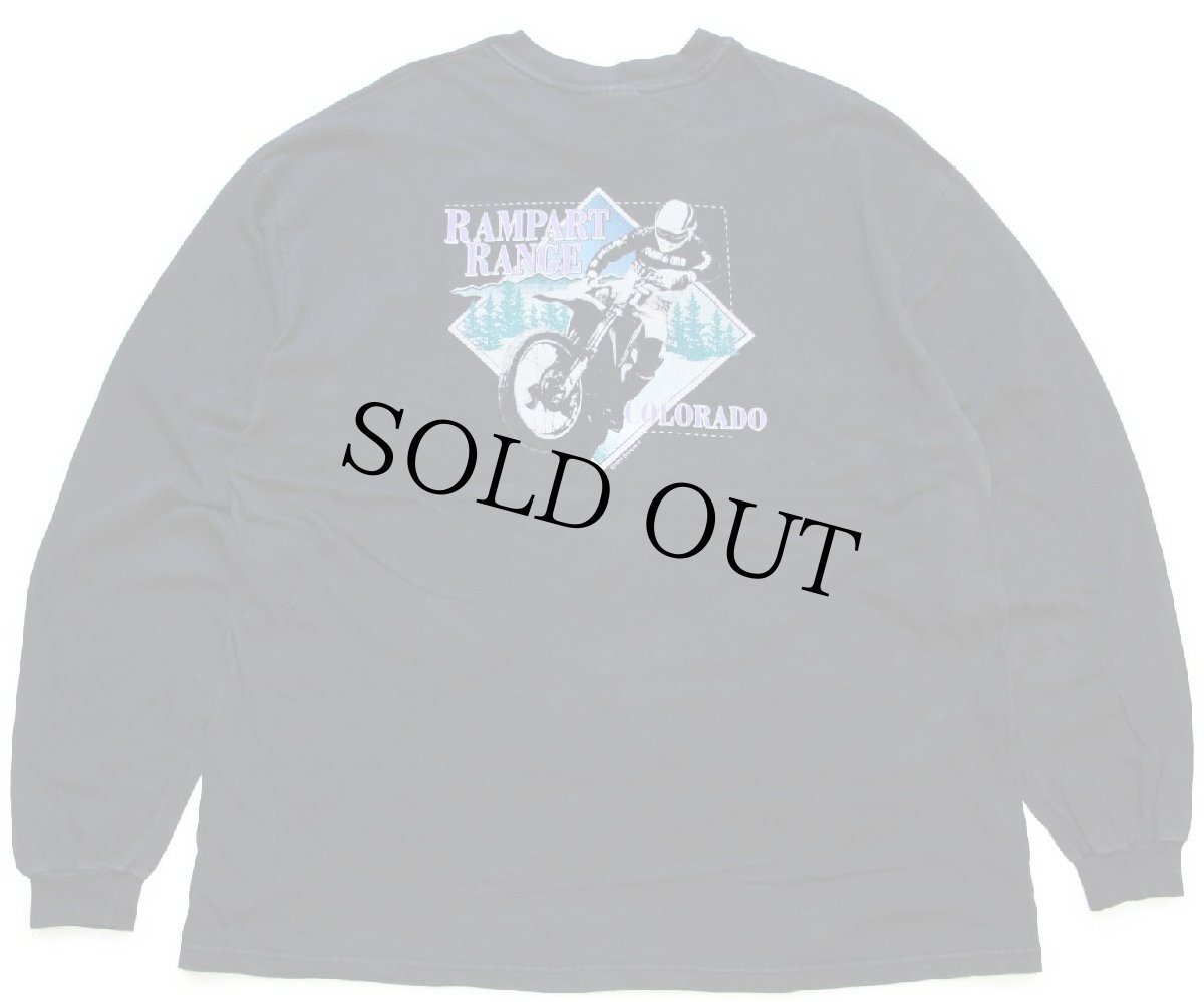 画像1: 90s Hanes RAMPART RANGE COLORADO モトクロス コットン 長袖Tシャツ 黒 XXL★特大 (1)