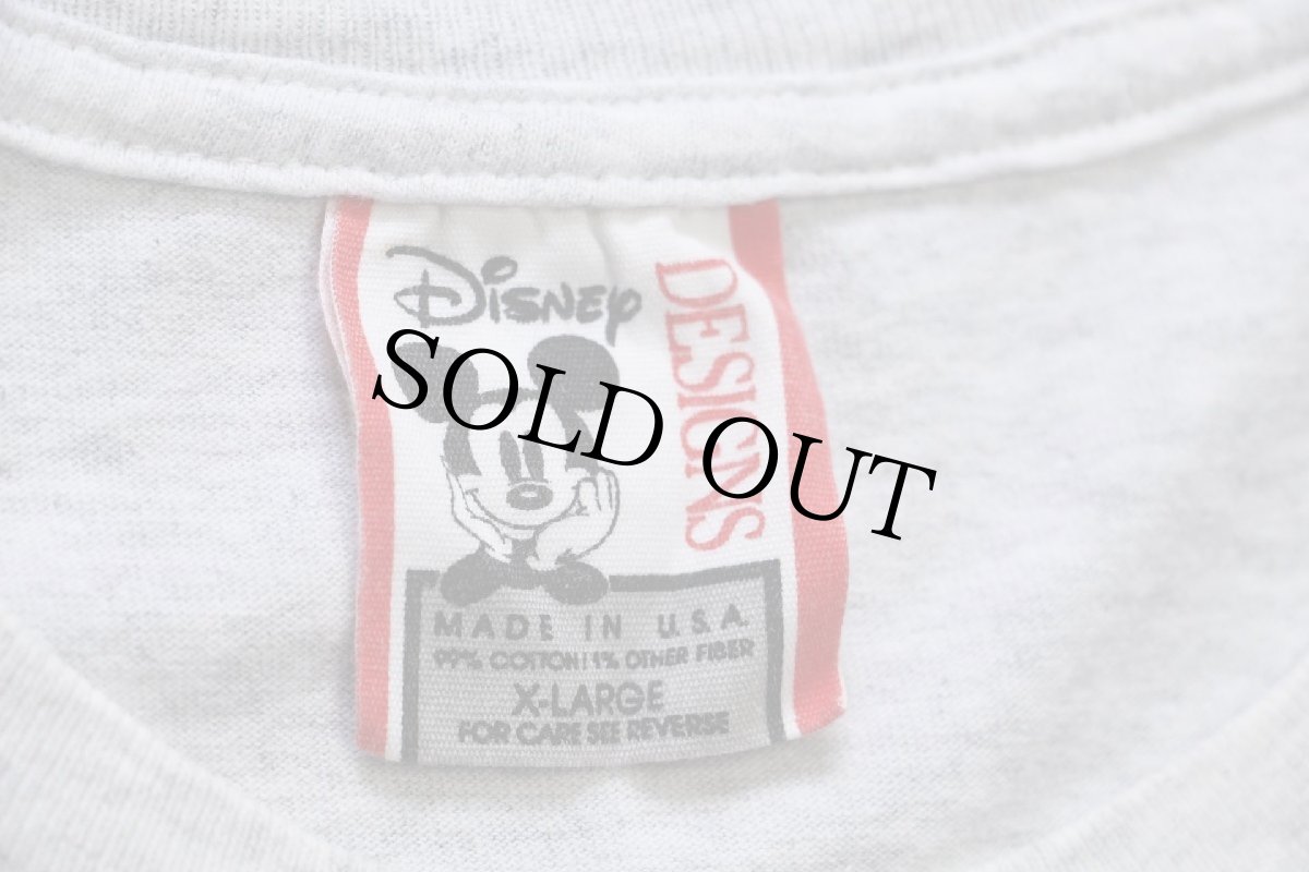 画像4: 90s USA製 Disneyディズニー ミッキー マウス Disneylandディズニーランド コットンTシャツ 杢ライトグレーXL (4)